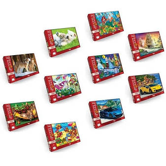 Пазли картонні 380 деталей С380 "Мікс малюнків", фото 1