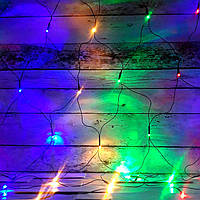 Светодиодная гирлянда сетка на окно 1.5*1.5 метра разные цвета (Настоящие фото)