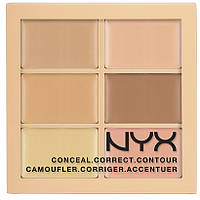 Палітра для контурінга та корекції NYX Cosmetics Conceal Correct Contour Palette (6 відтінків) LIGHT (3CP01)
