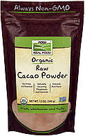 Какао порошок Now Foods Real Food Organic Raw Cacao Powder, органический сырой какао-порошок, 340 г