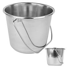 Відро 5 л. лите з нержавіючої сталі без кришки, діаметр 23 см, висота 19 см