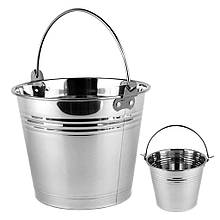 Відро 5 л. з нержавіючої сталі без кришки, діаметр 23 см, висота 18 см
