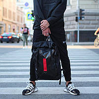 Стильний молодіжний місткий рюкзак "Пілігрим" чорний з узором