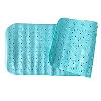 Противоскользящий силиконовый коврик в ванну для детей однотонный 35*95 (Бирюза)