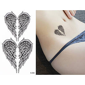 Флеш Тату. 11*6 См. Тимчасова, Перевідна. Крила, X-254 (S), Ч/Б