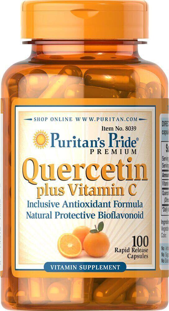 Puritan's Pride Vitamin C Plus Quercetin 700 mg/250 mg, Вітамін С, Кверцетин (100 капс.)
