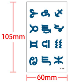 Флеш Тату. 11*6 См. Тимчасова, Перевідна. Ознаки Зодіаку, Мінімалізму, X-306 (S), Ч/Б