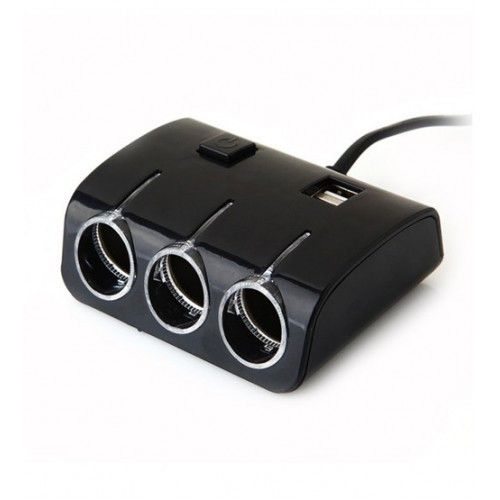 Разветвитель Тройник Авто 1506A 1505A с Проводом, Черный — Купить ...