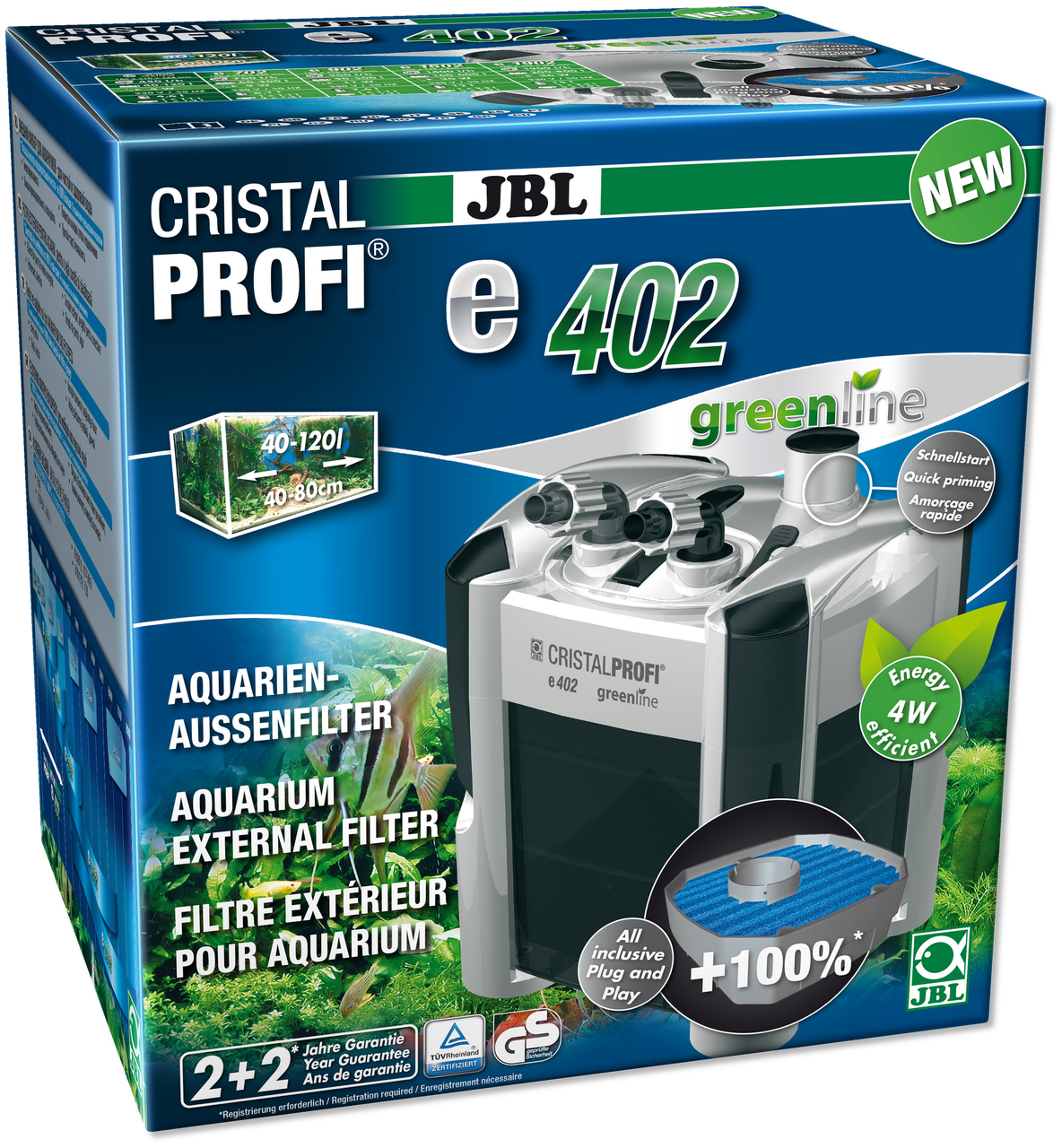 JBL CristalProfi GreenLine e402, фільтр зовнішній 450 л/ч., Новий!