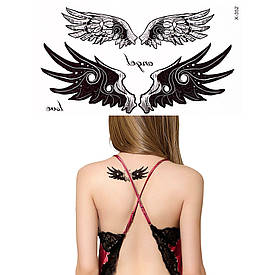 Флеш Тату. 11*6 См. Тимчасова, Перевідна. Крила, X-352 (S), Ч/Б