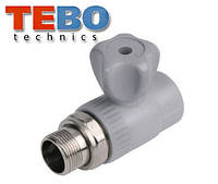 Кран радиаторный TEBO 20х1/2" полипропиленовый (прямой)