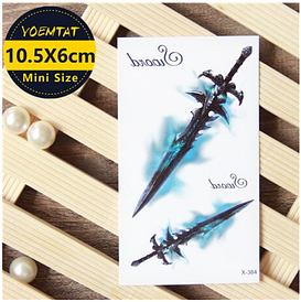 Флеш Тату. 11*6 См. Тимчасова, Перевідна. Зброя, Кинджал, Мечі, Ножі, Леза, X-384 (S), Кольорові