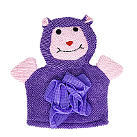 Детская мочалка рукавичка для купания малыша (фиолетовая)