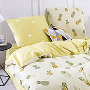 Постільна білизна Королева Ночі (Бязь) | Полуторний комплект | 50х70 | Ананаси на жовтому, фото 2