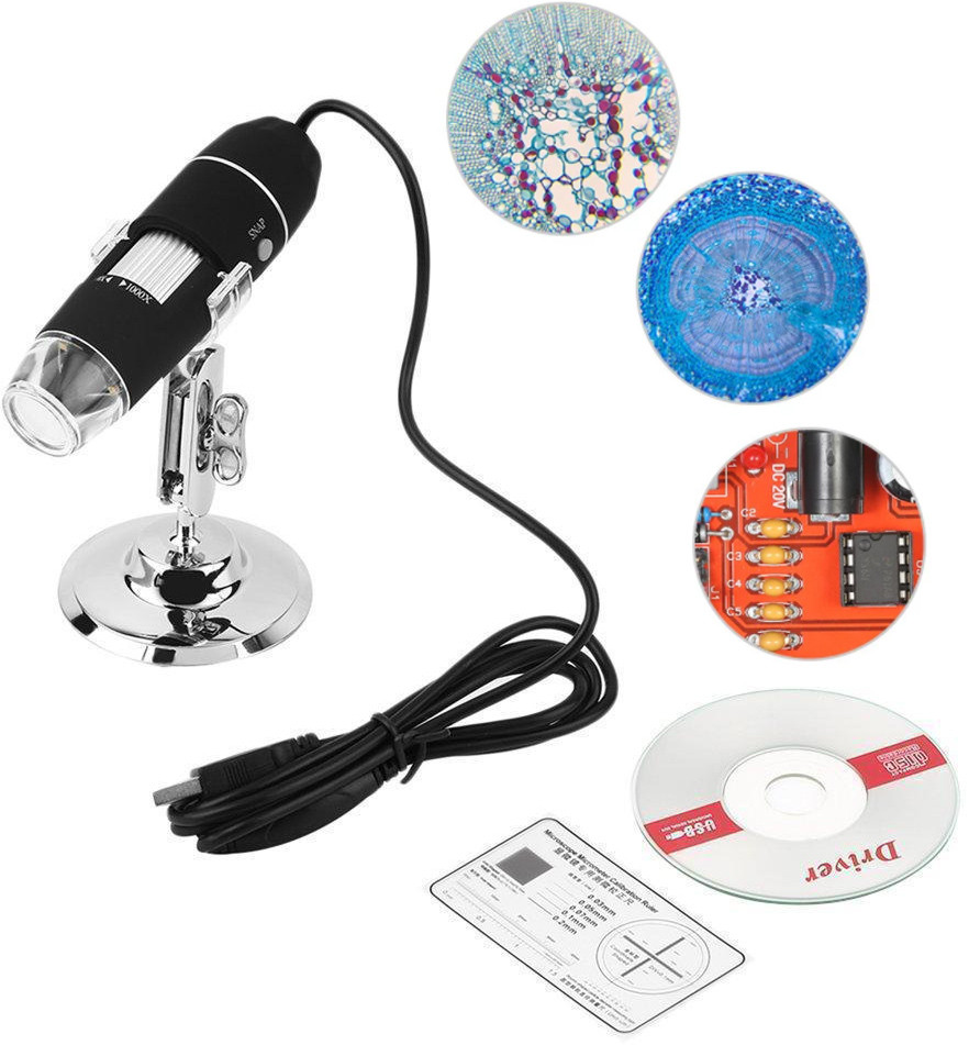 Цифровий мікроскоп USB 50-1000Х з підставкою (6943), фото 1