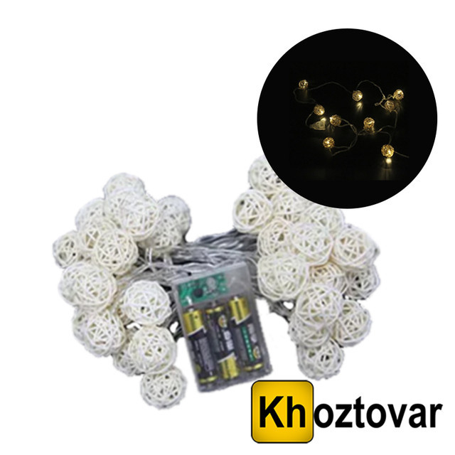 Новорічна гірлянда "Кульки" Golden Ball 10 LED ⁇ Теплий білий