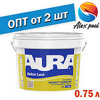 Aura Dekor Lack Білий, 0,75 л - Фасадний акриловий водорозчінний лак для каменю, після висихання безбарвний