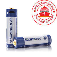 Акумулятор Li-ion із захистом KEEPPOWER 14500 1950mAh 1.5 V з micro USB Довжина - 50 мм