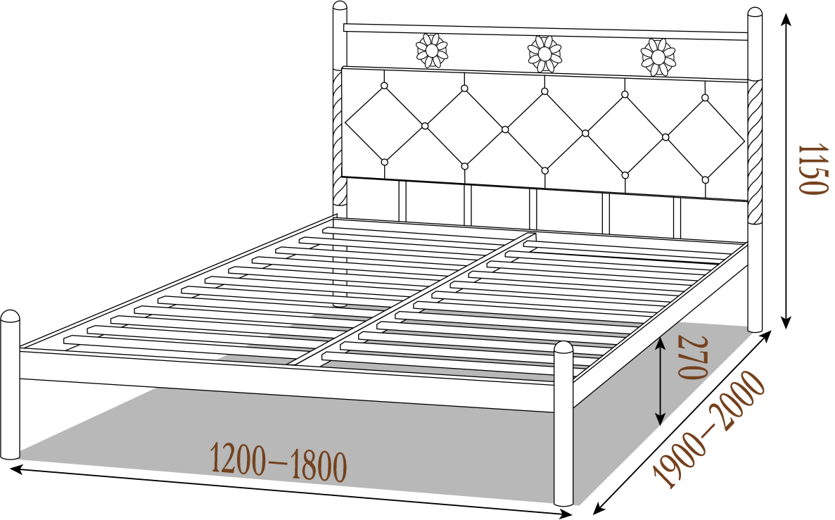 Кровать металлическая Белла - фото 2 - id-p1295510459