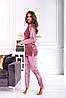 Жіночий домашній костюмчик з велюру, ніжно-рожевий колір, чудовий подарунок, фото 5
