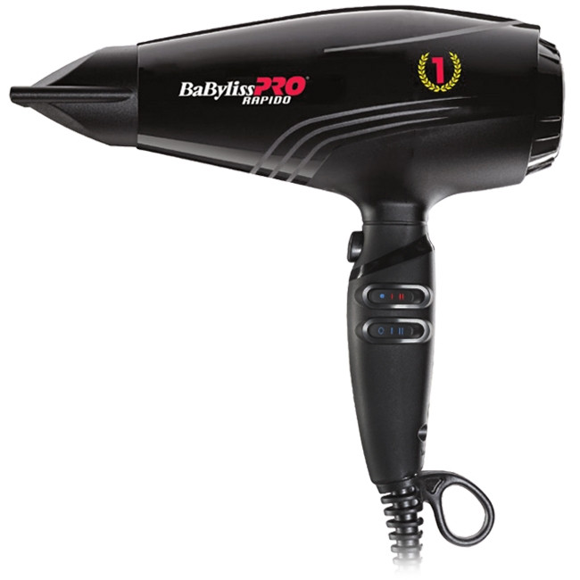 Фен для волосcя BaByliss PRO BAB7000IE Rapido Black