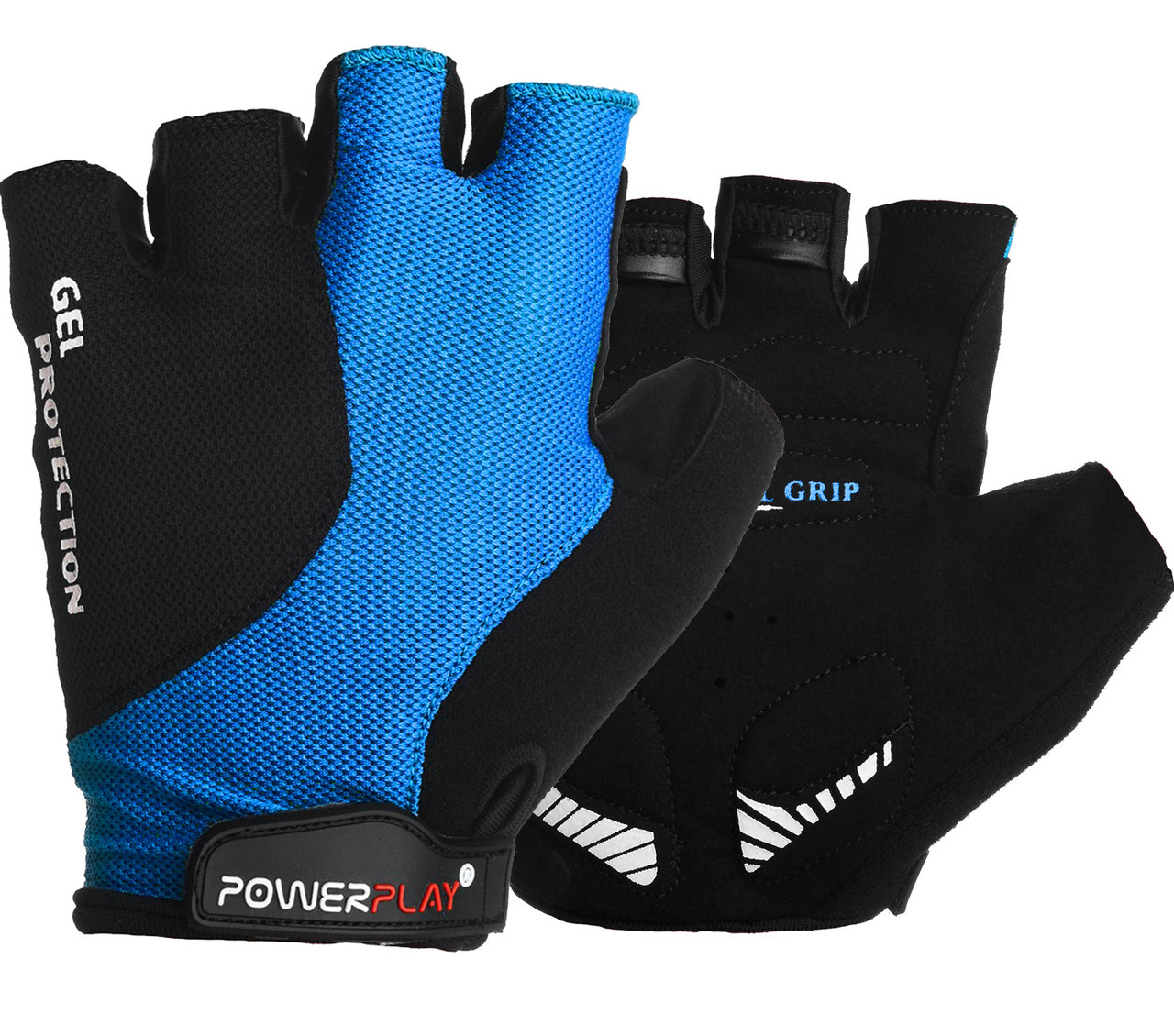 Велорукавички PowerPlay 5028 C Чорно-блакитні XL