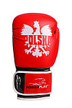 Боксерські рукавички PowerPlay 3021-1 Poland червоно-чорні 12 унцій, фото 2