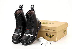 Шкіряні чоботи з хутром Dr. Martens 1460 Sex Pistols God Save Queen (Зимові черевики Доктор Мартінс 36-45)