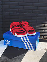 Адидас Адилет босоножки на лето. Сандали женские спортивные красные Adidas Adilette sandals Red.