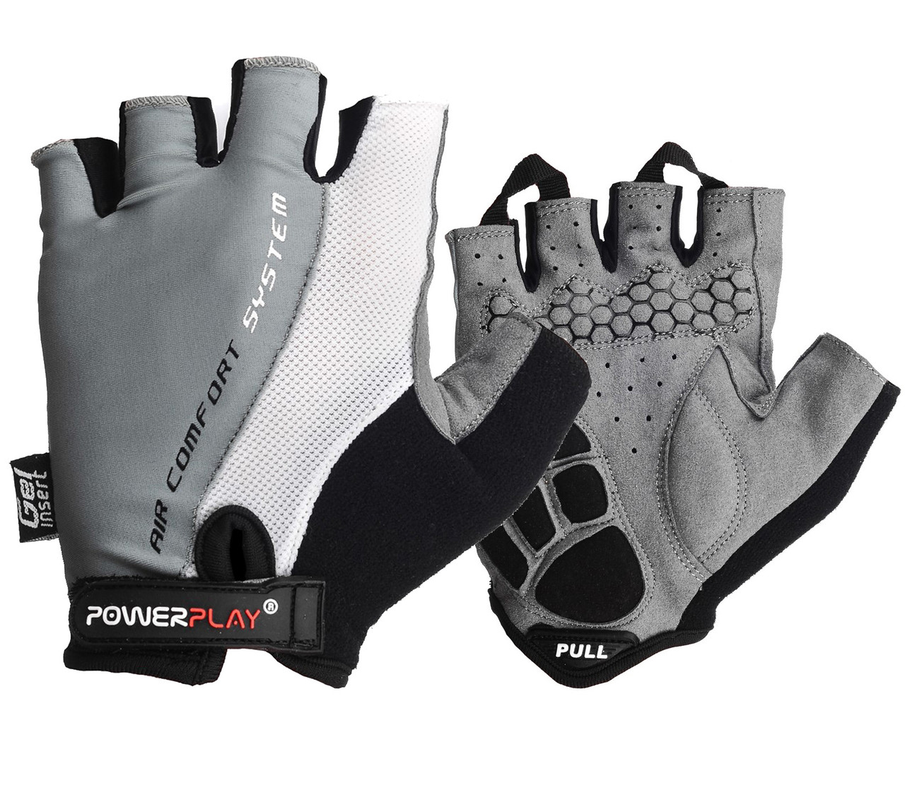 Велорукавички PowerPlay 5010 Біло-сірі L