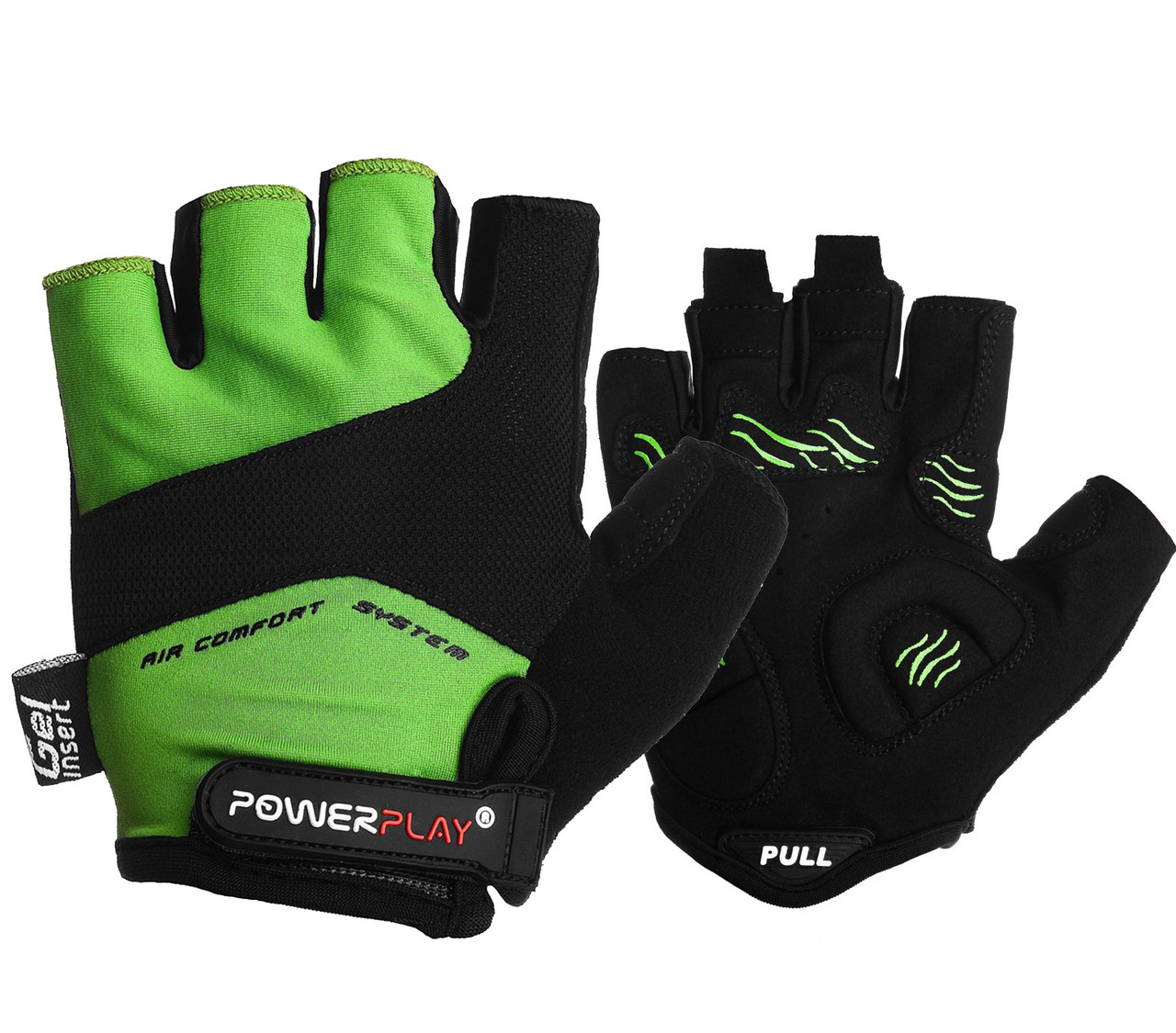 Велорукавички PowerPlay 5013 B Зелені XL
