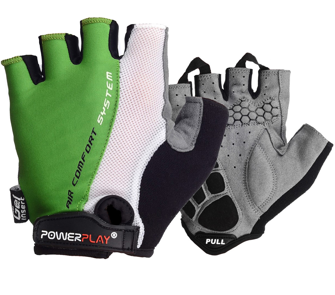 Велорукавички PowerPlay 5010 C Біло-зелені XXL