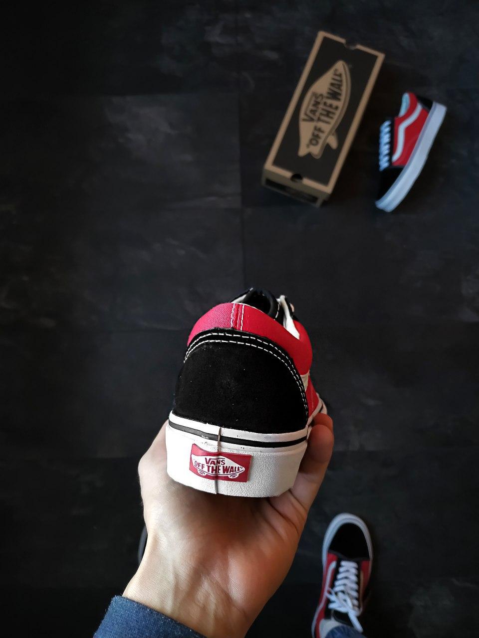 Vans red cheap black