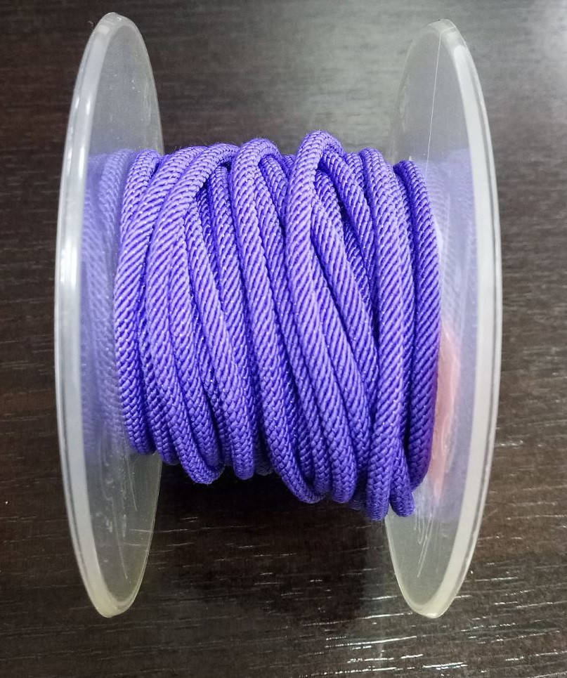 Шовк круглий плетений 3 мм, фіолетовий, фото 1