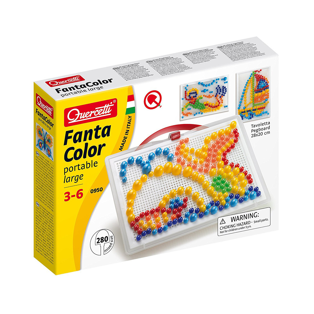 Уцінка. Набір для занять мозаїкою (280 фішок 10-15-20 мм + дошка 28Х20) Quercetti 0950-Q