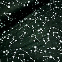 Бязь сузір'я білі на чорному, ш. 160 см