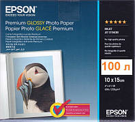 Фотопапір Epson глянцевий Premium Glossy, 255g/m2, 10x15, 100 аркушів