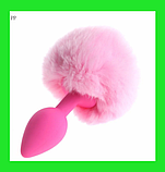 Анальна пробка з хвостиком хутряним, хвіст із корком, інтимні іграшки для сексу, фото 2