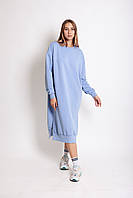 Сукня жіноче тепле довге Vivioji вільного крою блакитне розмір S/M (12539)