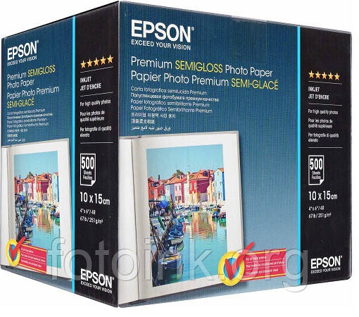 Фотопапір Epson Premium напівглянцевий 251г/м кв, 10x15, 500 аркушів, фото 2