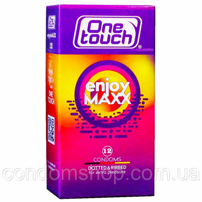 Презервативи преміумкласу ONE TOUCH 2 в 1 крапкові+ ребристі.Enjoy MAXX 12 шт.ПРЕМІУМ СЕГМЕНТ