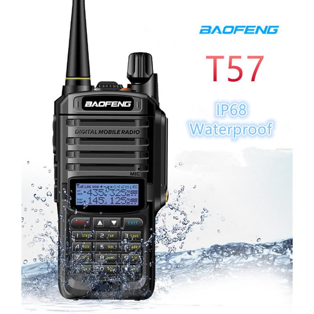 Вологозахищена рація Baofeng Т57 (uv-9r plus), IP67 5 Вт + гарнітура, частоти (136-174 МГц) і (400-520 МГц)