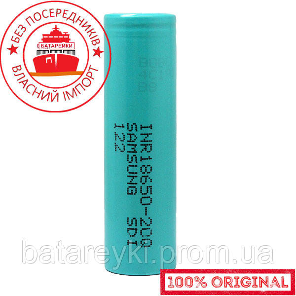 Аккумулятор Li-ion Samsung 18650 20Q 2000 mAh (15А) - фото 1 - id-p1295686149