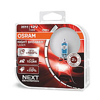 ᐈ Лампа H11 Osram Night Breaker Unlimited PGJ19-2 (64211NBU-HCB