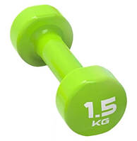 Гантель виниловая LivePro Studio Dumbbell 1,5 кг (LP8076-1,5) Green