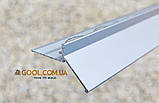 Карниз капельник відведення води для відкритого балкона та тераси профіль алюмінієвий 2,5 метра під плитку колір срібло матовий, фото 4
