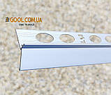 Карниз капельник відведення води для відкритого балкона та тераси профіль алюмінієвий 2,5 метра під плитку колір срібло матовий, фото 5