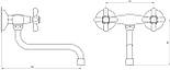 Кухонний кран DOMINO DMF-029-M7117-SHARM настенный двухвентильный, фото 4