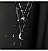 Подвійний ланцюжок Нічне небо з кулонами Місяць+Зірка з фіанітів, срібне покриття 925 проби, довжина 40+5 см, фото 2
