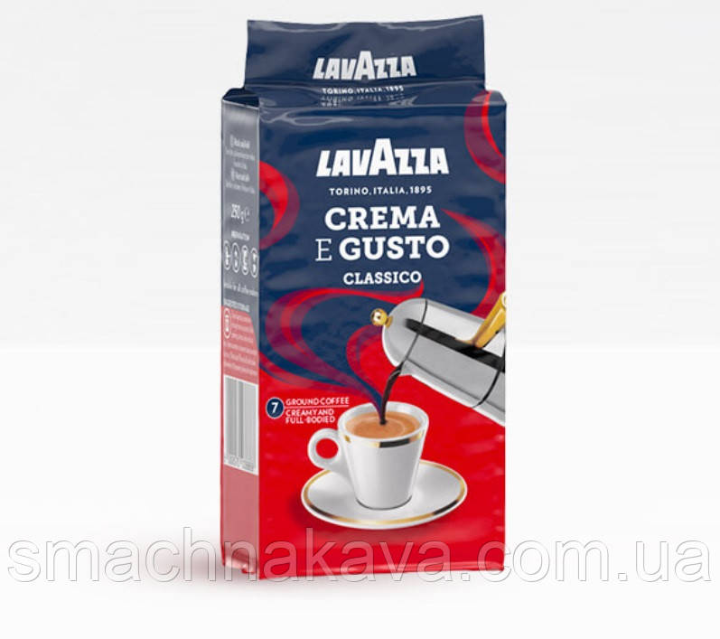 Молотый кофе Lavazza Crema e Gusto Италия 250 гр. - фото 1 - id-p74114421